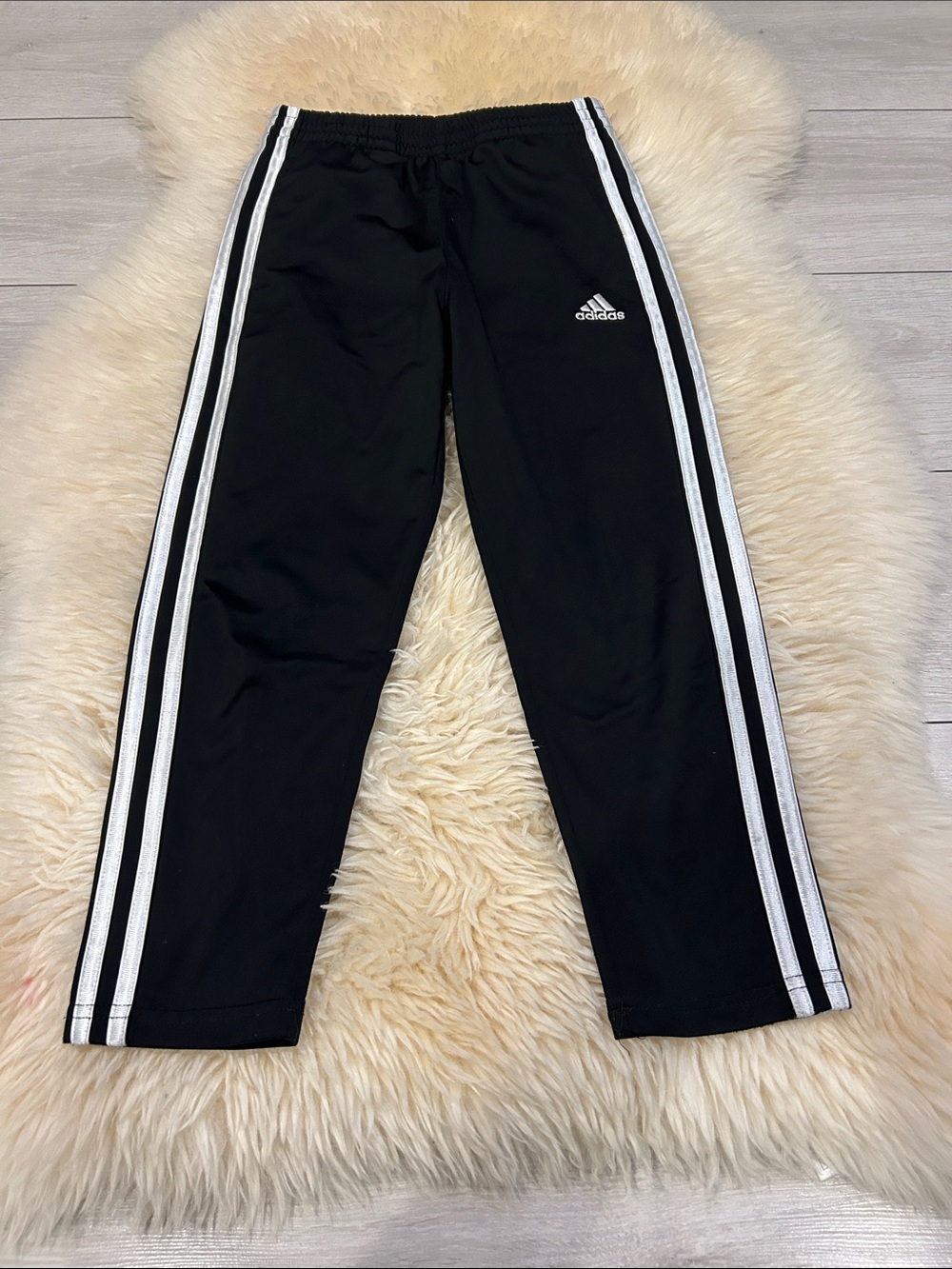 Adidas Black Joggers with White Side Stripes